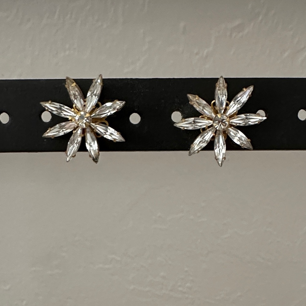 Anthropologie Crystal Flower Earrings